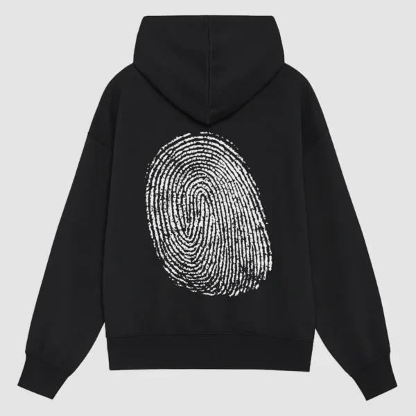Finger Print Black Hoodie